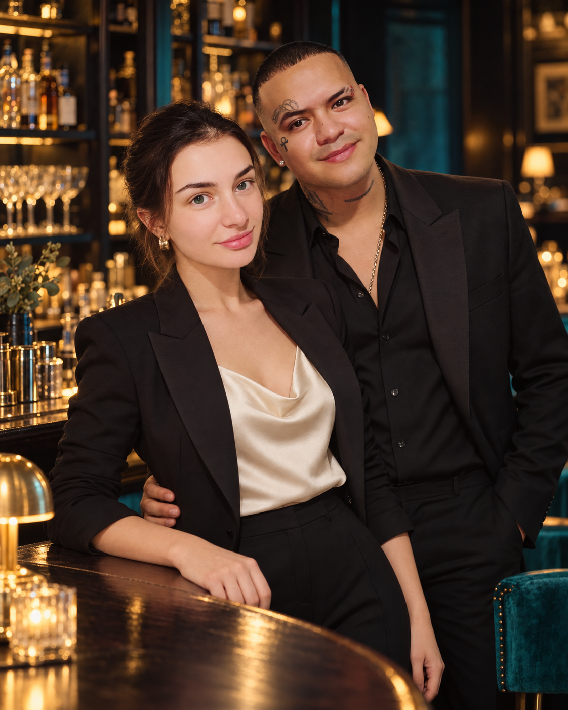 Joao y Sara, propietarios de La Flaca 593, detrás de la barra